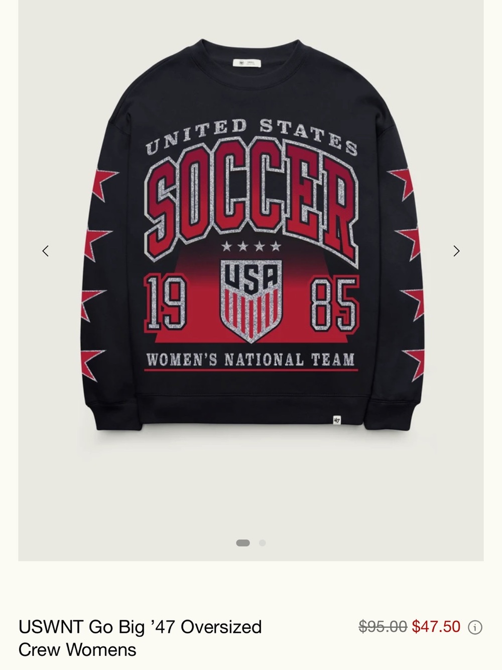 Women's USA Soccer Graphic Crewneck Sweatshirt - Black/Red